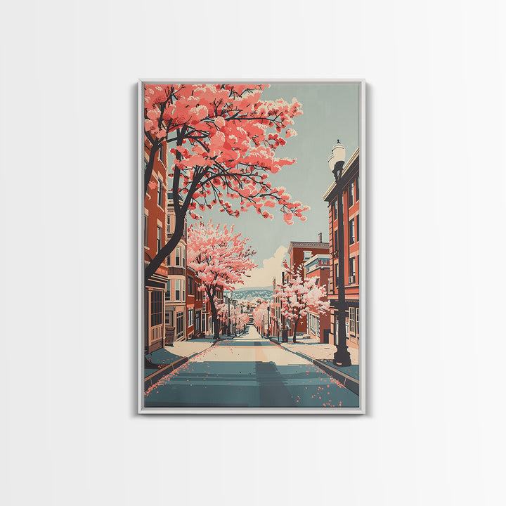 Lowell Travel Poster, Canvas Print, Retro Wall Art, Travel Print, Travel Decor, City Wall Art, Poster Print, Wall Art, Travel Prints