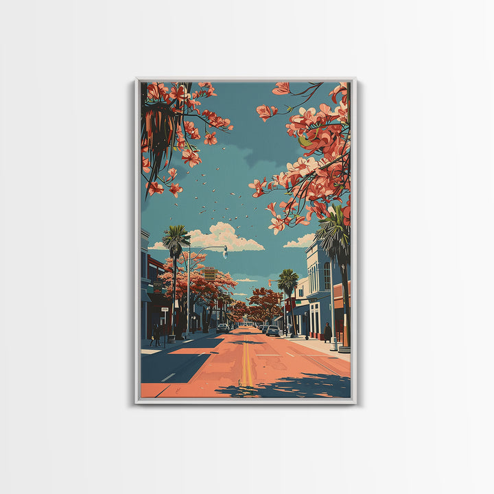 McAllen Travel Poster, Framed Canvas Print, City Art Print, Travel Wall Art, Landscape Art, Mid Century Wall Art, Retro Travel Print