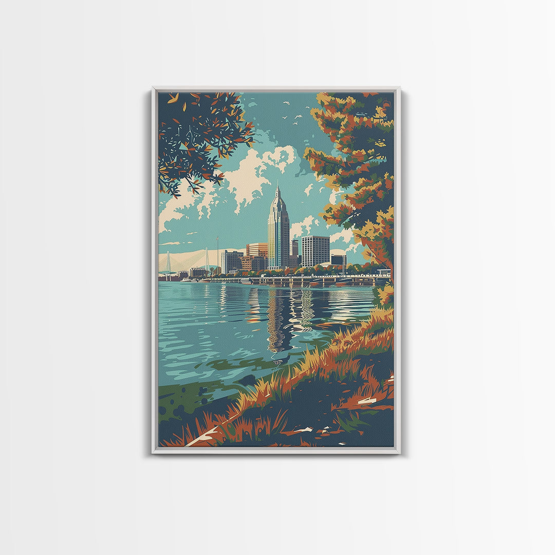 Mobile Travel Poster, Canvas Print, Travel Prints, Landscape Art, Minimalist Poster, Travel Wall Art, Gallery Wall Set, Poster Print