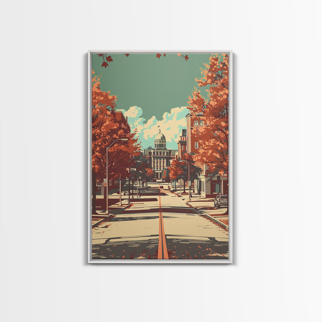 Montgomery Travel Poster, Canvas Print, City Art Print, Travel Wall Art, Vintage Travel Art, Vintage Travel Print, City Illustration