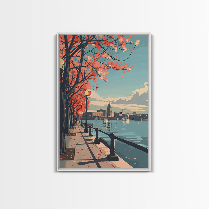 Naperville Travel Poster, Framed Canvas Print, City Travel Poster, Vintage City Poster, Travel Print, Travel Prints, Travel Wall Art