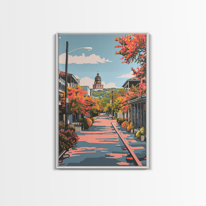 New Braunfels Travel Poster, Framed Canvas Print, Retro Travel Poster, City Wall Art, Vintage Travel, Poster Art, Retro Travel Print
