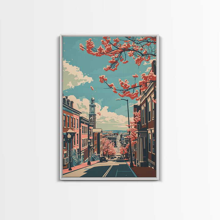 New Haven Travel Poster, Framed Canvas Print, City Travel Poster, Travel Wall Art, Vintage Travel Art, City Wall Art, Vintage Poster