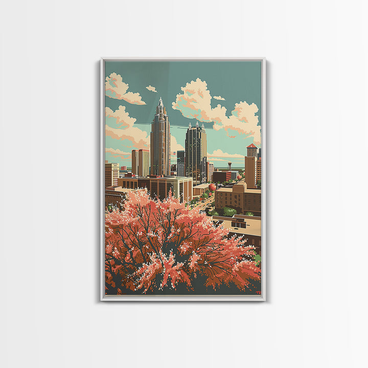Oklahoma City Travel Poster, Framed Canvas Print, Vintage Travel Print, City Wall Art, Retro Wall Art, Poster Print, Wanderlust Gift