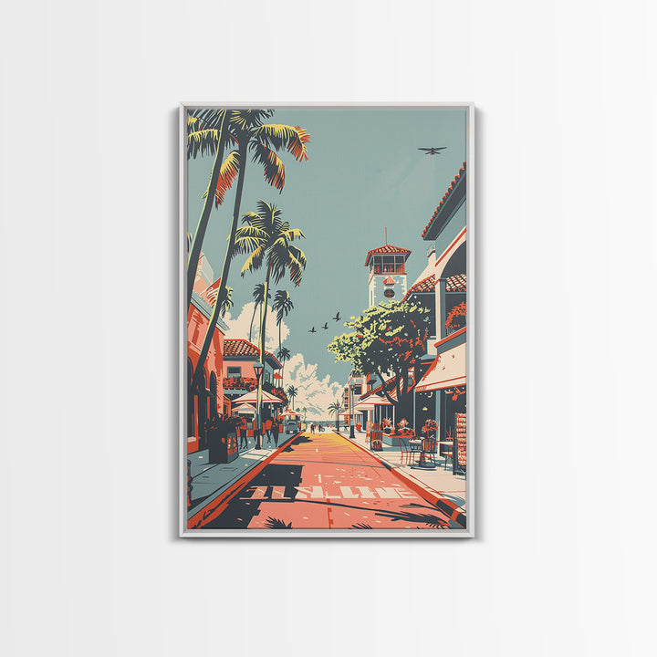Pompano Beach Travel Poster, Canvas Print, City Art Print, Travel Wall Art, Poster Art, Travel Wall Decor, Art Print, Retro Wall Art