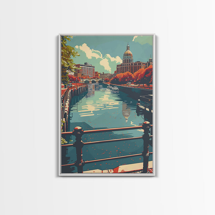 Providence Travel Poster, Canvas Print, Travel Prints, Landscape Art, Wanderlust Gift, Minimalist Poster, Poster Print, Travel Decor