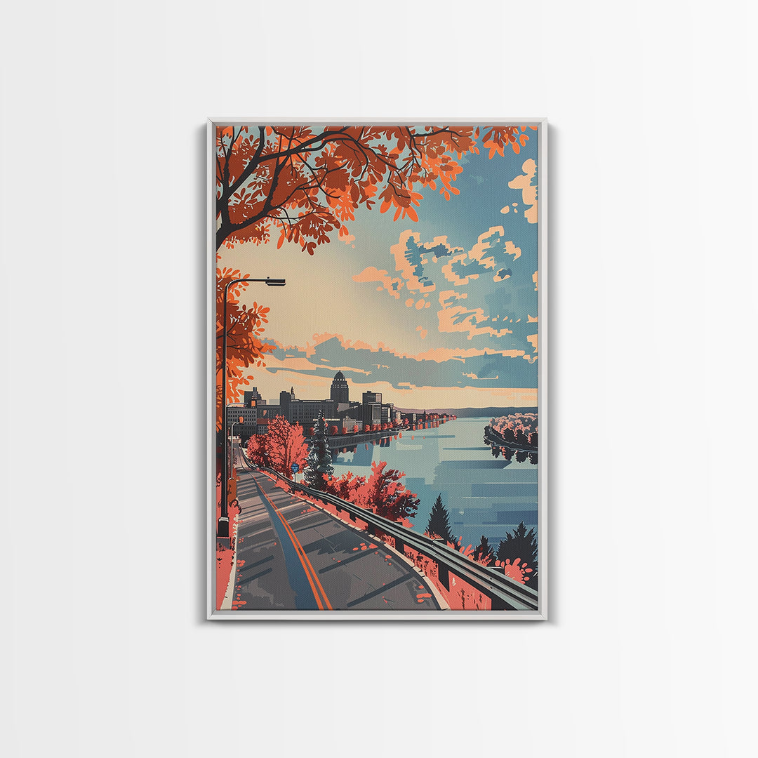 Rochester Travel Poster, Framed Canvas Print, City Travel Poster, Vintage City Poster, Fine Art Print, Vintage Posters, Travel Print