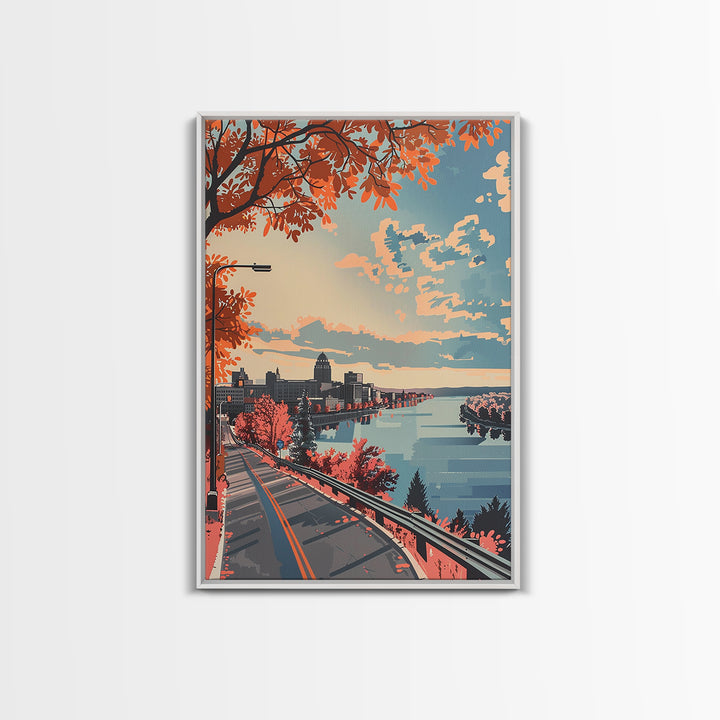 Rochester Travel Poster, Framed Canvas Print, City Travel Poster, Vintage City Poster, Fine Art Print, Vintage Posters, Travel Print