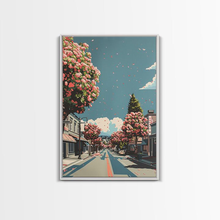 Roseville Travel Poster, Framed Canvas Print, Retro Travel Poster, City Wall Art, Home Office Decor, Wanderlust Gift, Travel Posters