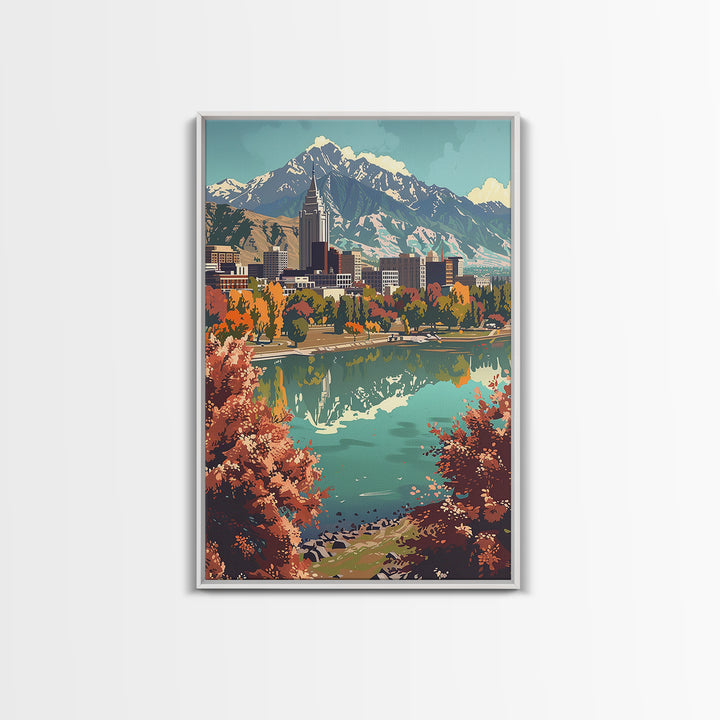 Salt Lake City Travel Poster, Canvas Print, Travel Wall Decor, Minimalist Poster, Home Office Decor, Travel Wall Art, Travel Posters