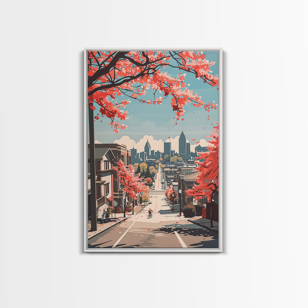 Sandy Springs Travel Poster, Framed Canvas Print, Travel Wall Art, City Wall Art, Mid Century Wall Art, Modern Wall Decor, Art Print