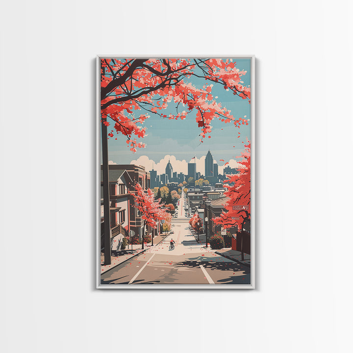 Sandy Springs Travel Poster, Framed Canvas Print, Travel Wall Art, City Wall Art, Mid Century Wall Art, Modern Wall Decor, Art Print