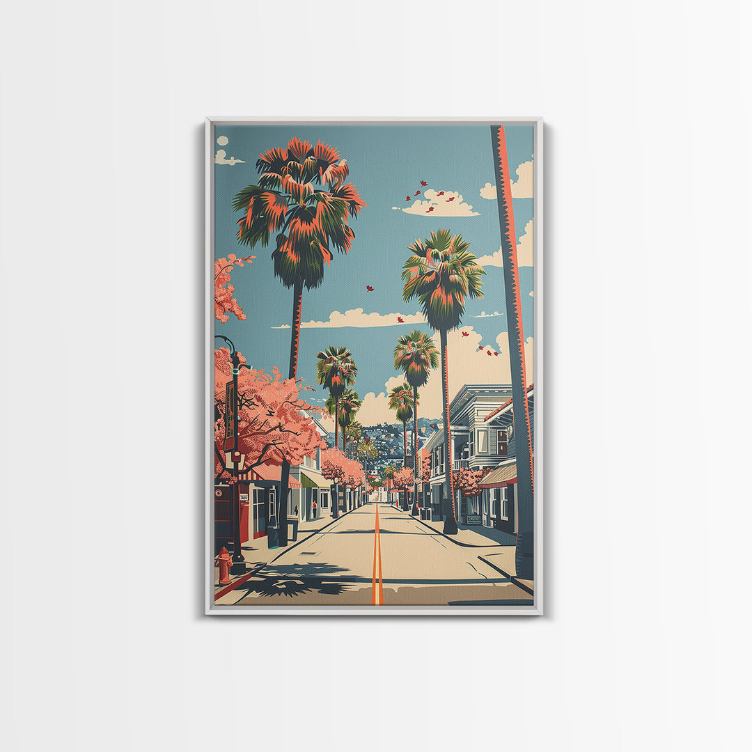 Santa Maria Travel Poster, Canvas Print, City Art Print, Travel Wall Art, Living Room Wall Art, Fine Art Print, Mid Century Wall Art