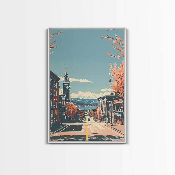 Springfield Massachusetts Travel Poster, Canvas Print, City Travel Poster, Travel Wall Decor, Retro Travel Poster, Colorful Wall Art