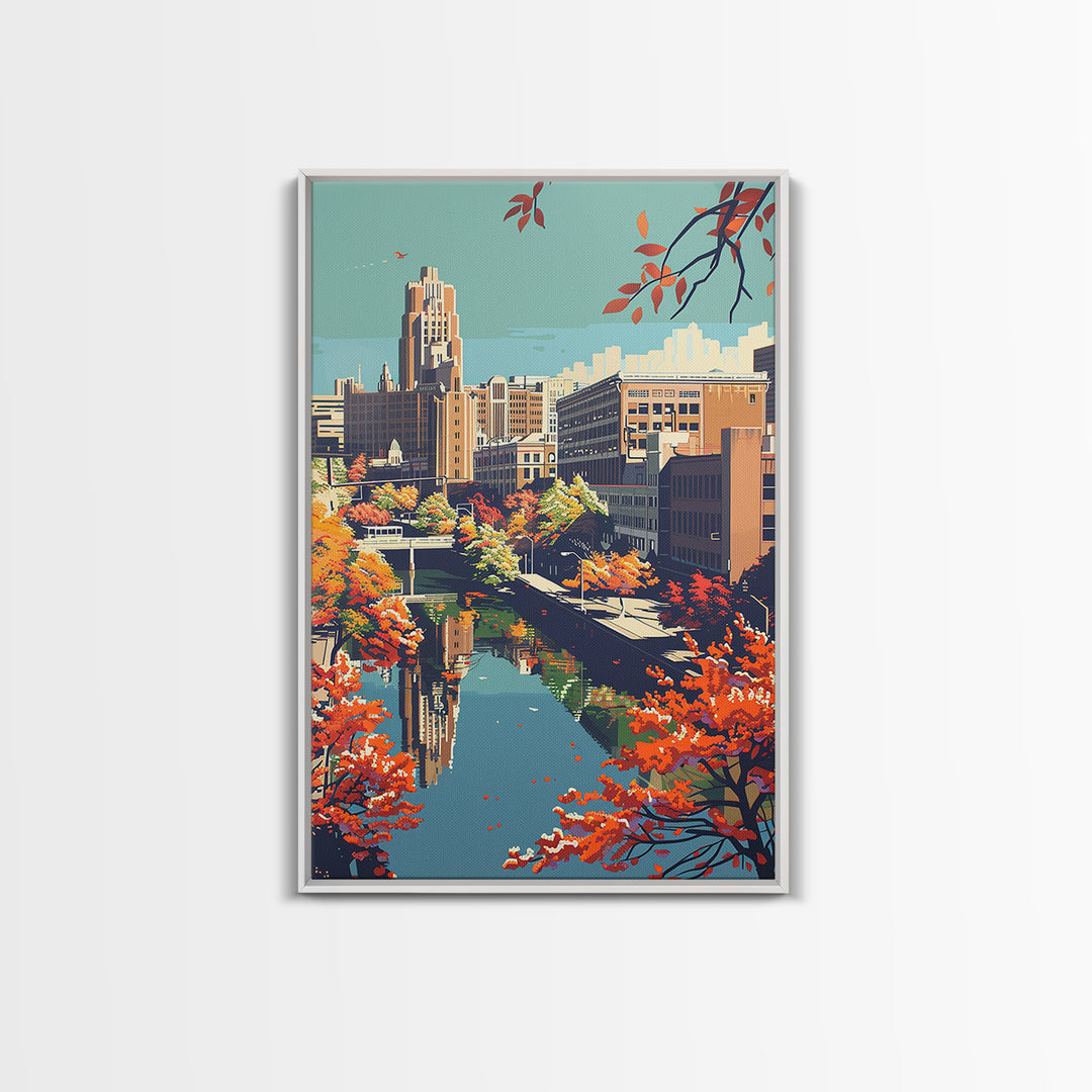 Springfield Missouri Travel Poster, Framed Canvas Print, City Travel Poster, Vintage City Poster, Poster Print, Living Room Wall Art