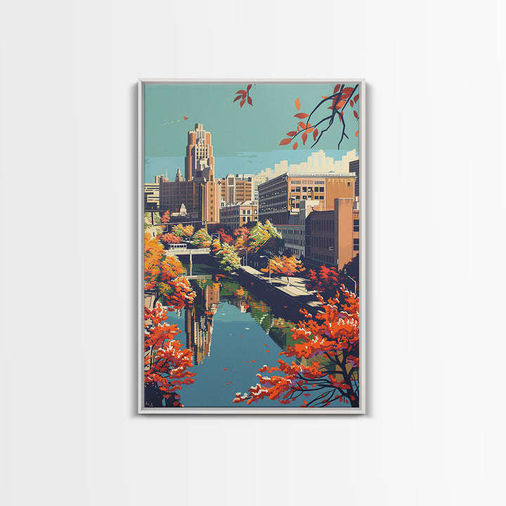 Springfield Missouri Travel Poster, Framed Canvas Print, City Travel Poster, Vintage City Poster, Poster Print, Living Room Wall Art