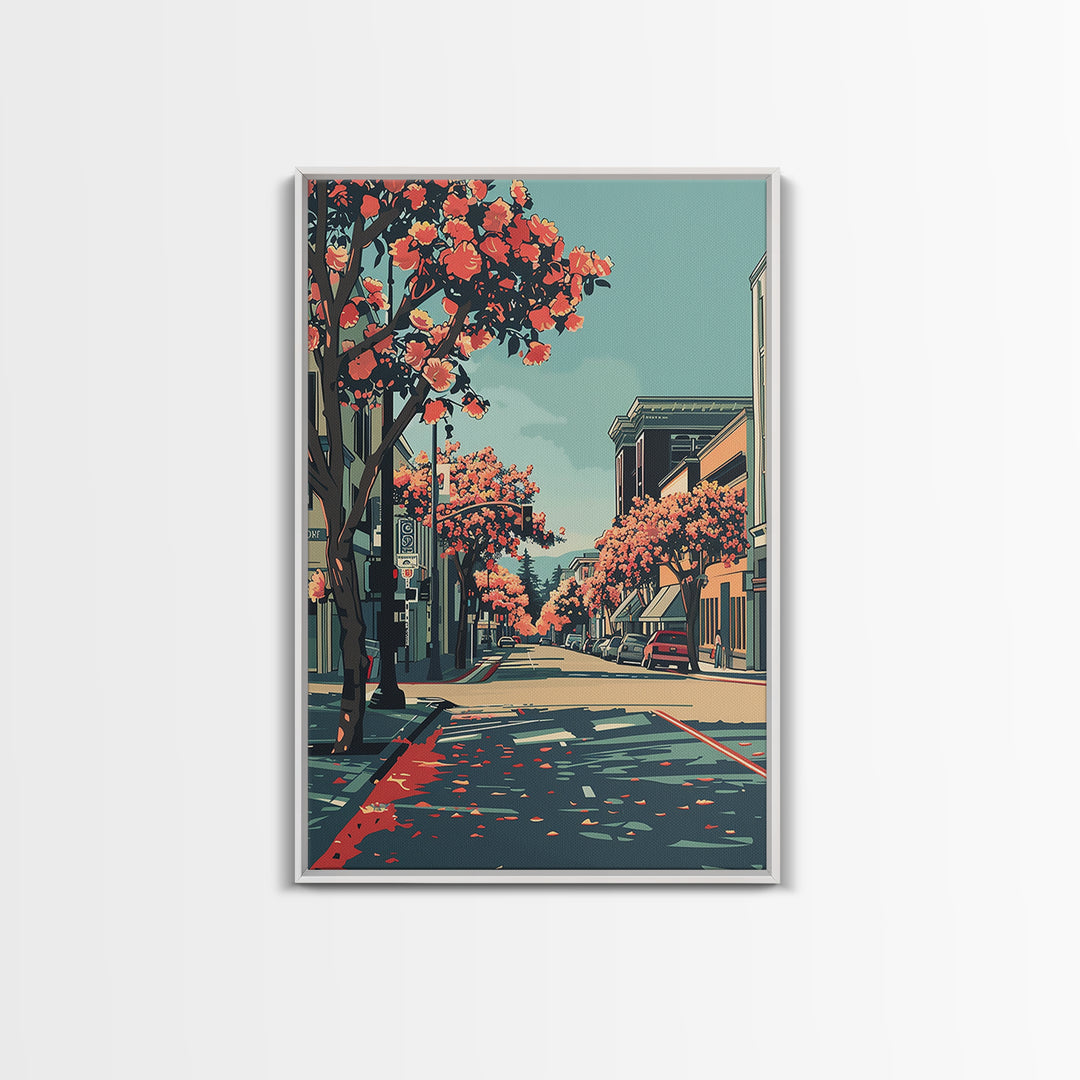 Sunnyvale Travel Poster, Canvas Print, City Travel Poster, Travel Wall Art, City Illustration, Mid Century Wall Art, Wanderlust Gift