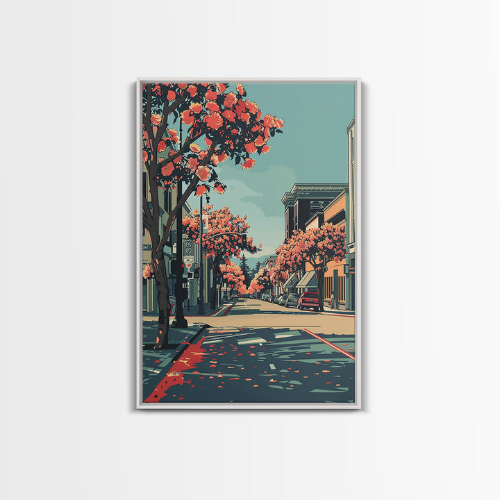Sunnyvale Travel Poster, Canvas Print, City Travel Poster, Travel Wall Art, City Illustration, Mid Century Wall Art, Wanderlust Gift