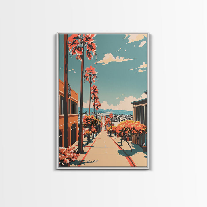 Torrance Travel Poster, Framed Canvas Print, City Travel Poster, Vintage City Poster, Vintage Travel, Retro Wall Art, Vintage Poster
