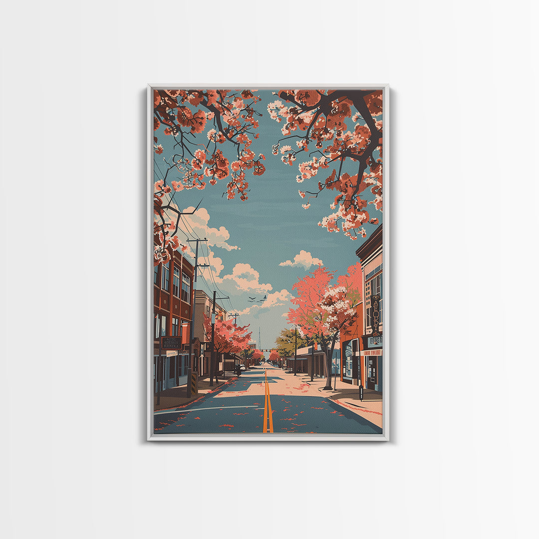 Tyler Travel Poster, Framed Canvas Print, City Travel Poster, Travel Wall Decor, City Illustration, Modern Wall Decor, City Wall Art
