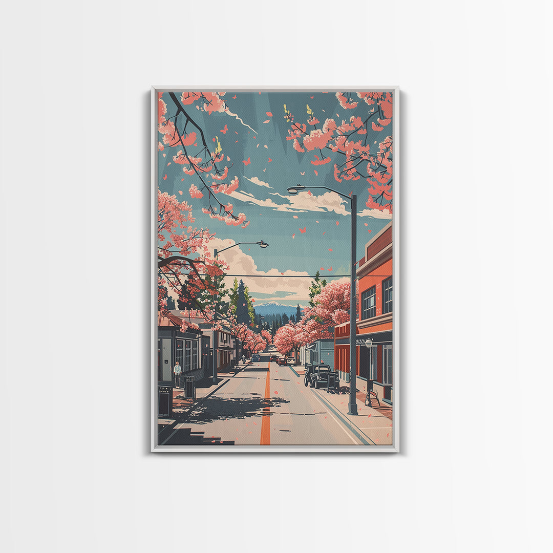 Vacaville Travel Poster, Framed Canvas Print, Retro Travel Poster, City Wall Art, City Illustration, Colorful Wall Art, Poster Print