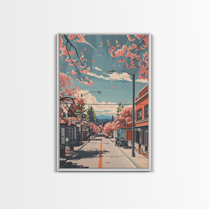 Vacaville Travel Poster, Framed Canvas Print, Retro Travel Poster, City Wall Art, City Illustration, Colorful Wall Art, Poster Print
