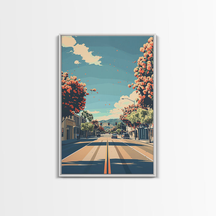 Visalia Travel Poster, Framed Canvas Print, Travel Wall Decor, Minimalist Poster, Retro Travel Poster, Retro Wall Art, Travel Prints