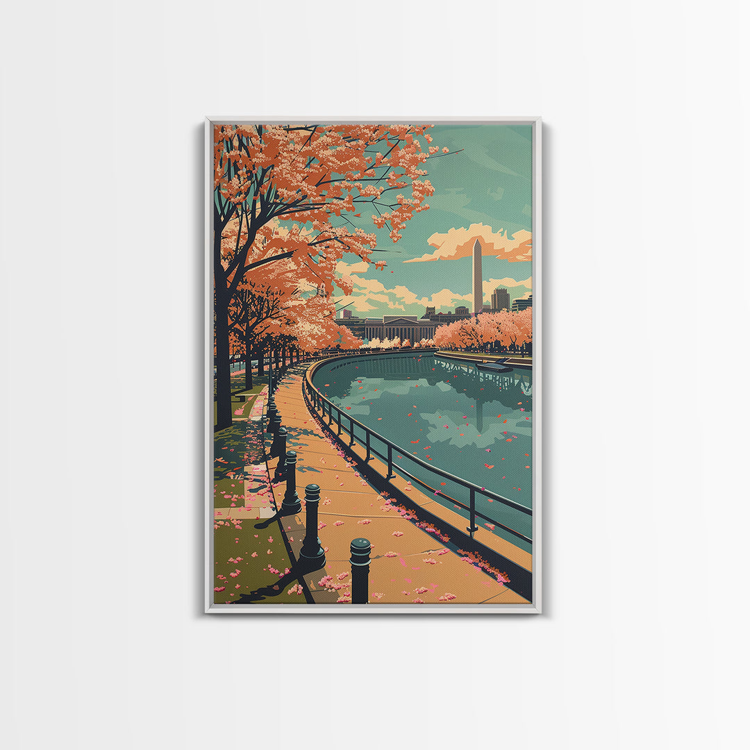 Washington Travel Poster, Framed Canvas Print, City Travel Poster, Travel Wall Art, Landscape Art, Retro Wall Art, Minimalist Poster