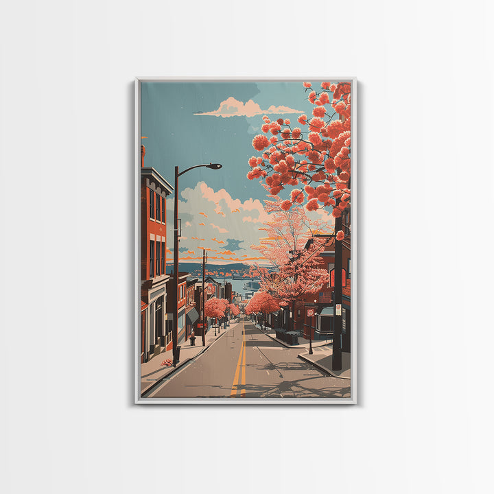 Waterbury Travel Poster, Canvas Print, Travel Wall Decor, Minimalist Poster, Home Office Decor, Fine Art Print, Living Room Wall Art