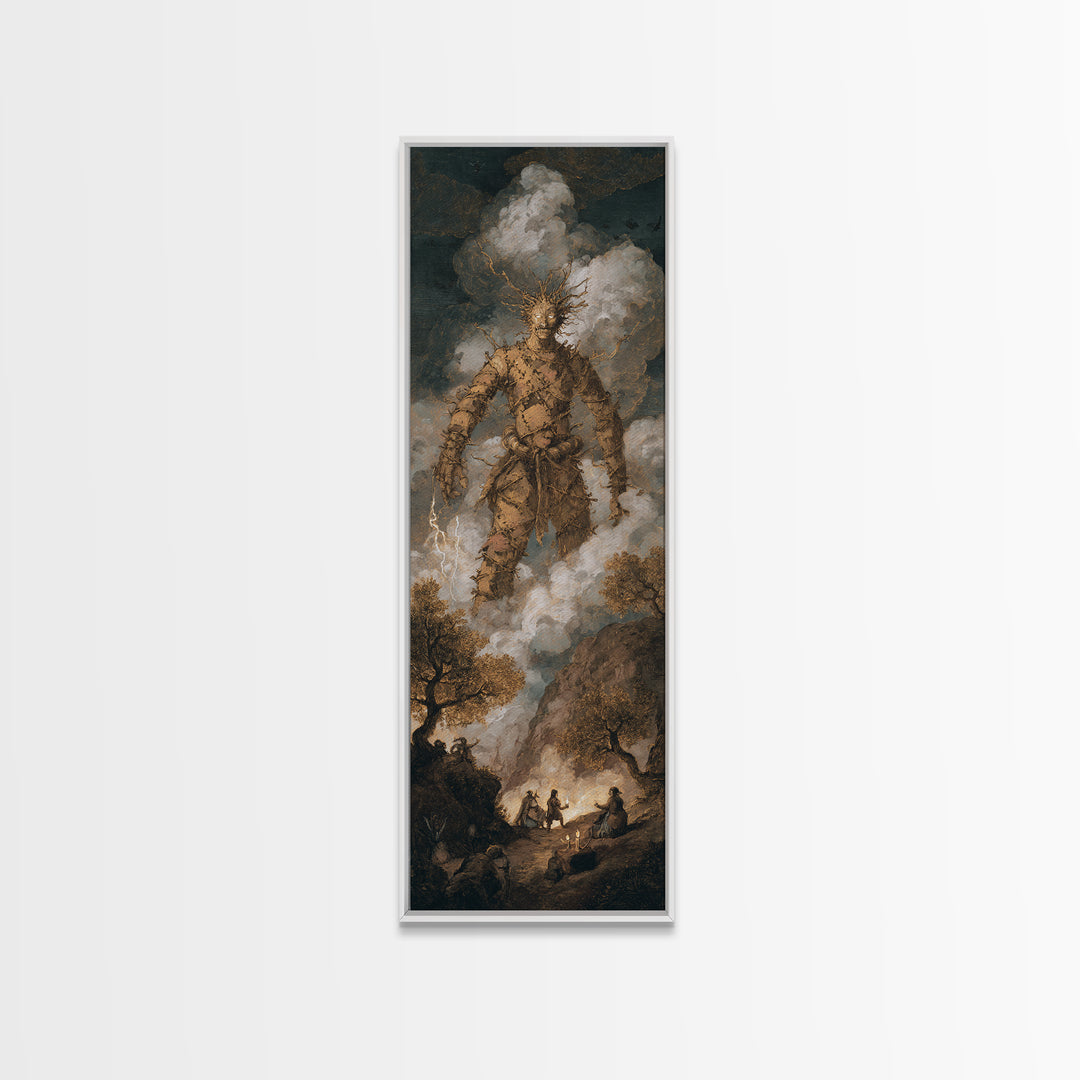 The Stitched Giant, Baroque Witchcraft Art, Tall Narrow Wall Art, Macabre Wall Art, Canvas Print, Halloween Wall Art
