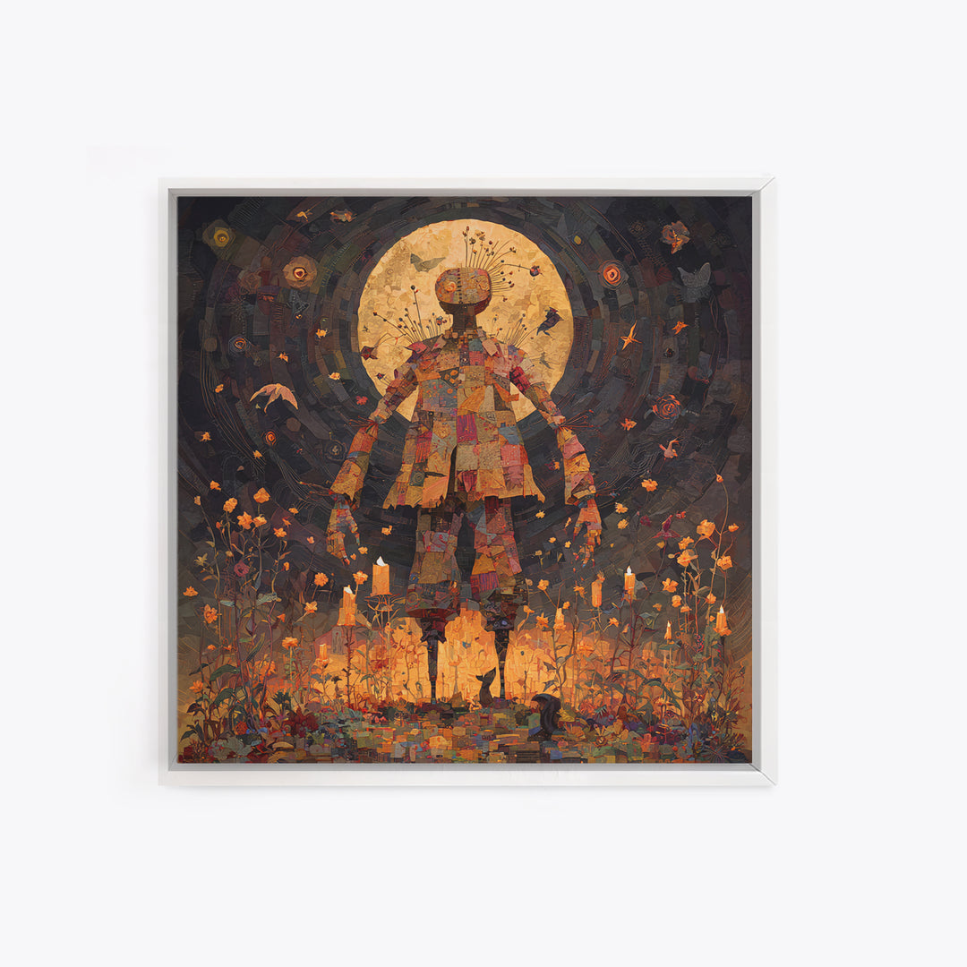 The Stitched Giant, Symbolist Dream Art, Square Wall Art, Gothic Horror Wall Art, Canvas Print, Halloween Wall Art, Macabre Wall Art