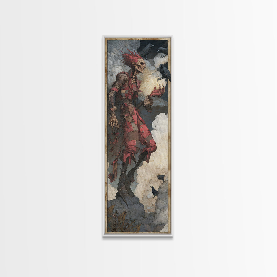 The Stitched Giant, Decadent Gothic Art, Tall Narrow Wall Art, Macabre Wall Art, Framed Canvas Print, Halloween Wall Art