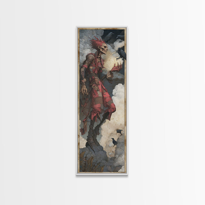 The Stitched Giant, Decadent Gothic Art, Tall Narrow Wall Art, Macabre Wall Art, Framed Canvas Print, Halloween Wall Art