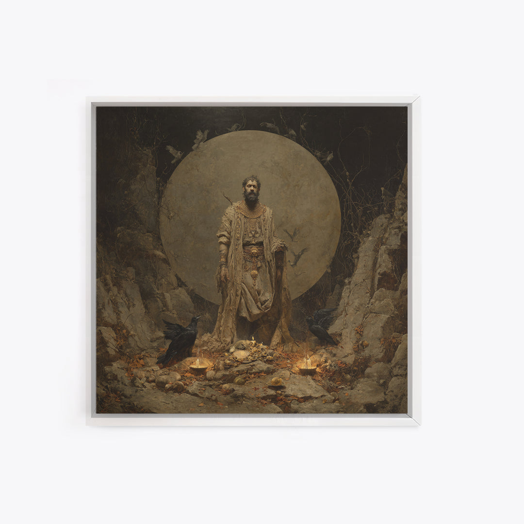 The Mummy Pharaoh, Baroque Witchcraft Art, Square Wall Art, Dark Fantasy Wall Art, Canvas Print, Halloween Wall Art, Seasonal Home Decor