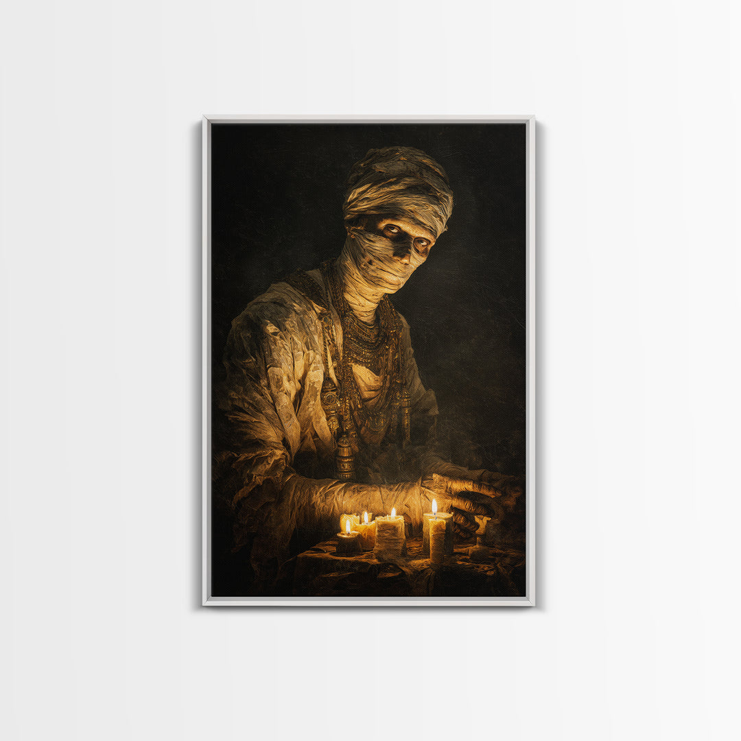 The Mummy Pharaoh, Dark Romantic Horror Art, Vertical Wall Art, Dark Fantasy Wall Art, Canvas Print, Halloween Wall Art, Horror Wall Art