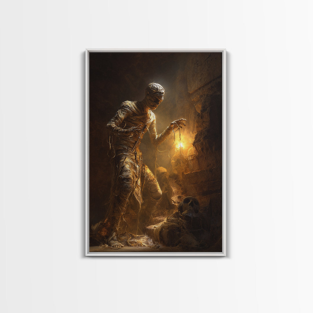 The Mummy Pharaoh, Visionary Gothic Art, Vertical Wall Art, Dark Fantasy Wall Art, Canvas Print, Halloween Wall Art
