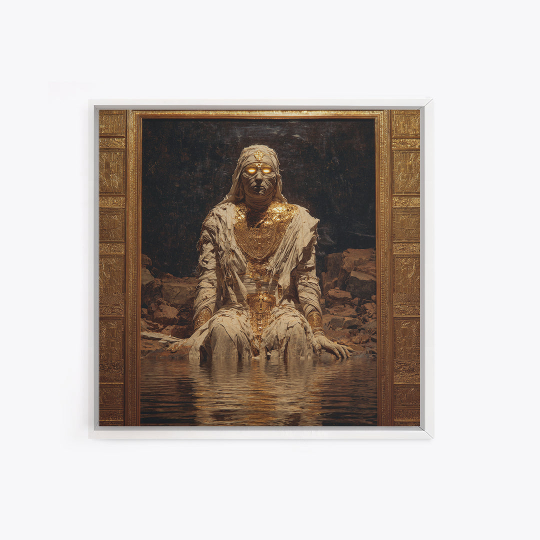 The Mummy Pharaoh, Symbolist Gothic Landscape, Square Wall Art, Macabre Wall Art, Canvas Print, Halloween Wall Art, Gothic Home Decor