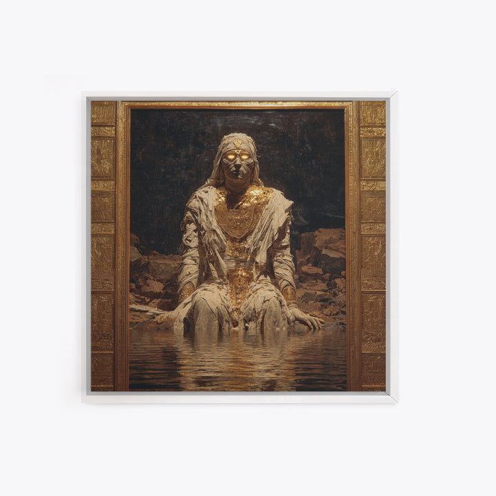 The Mummy Pharaoh, Symbolist Gothic Landscape, Square Wall Art, Macabre Wall Art, Canvas Print, Halloween Wall Art, Gothic Home Decor
