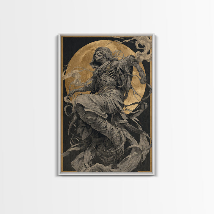 The Mummy Pharaoh, Decadent Gothic Art, Vertical Wall Art, Gothic Horror Wall Art, Canvas Print, Halloween Wall Art