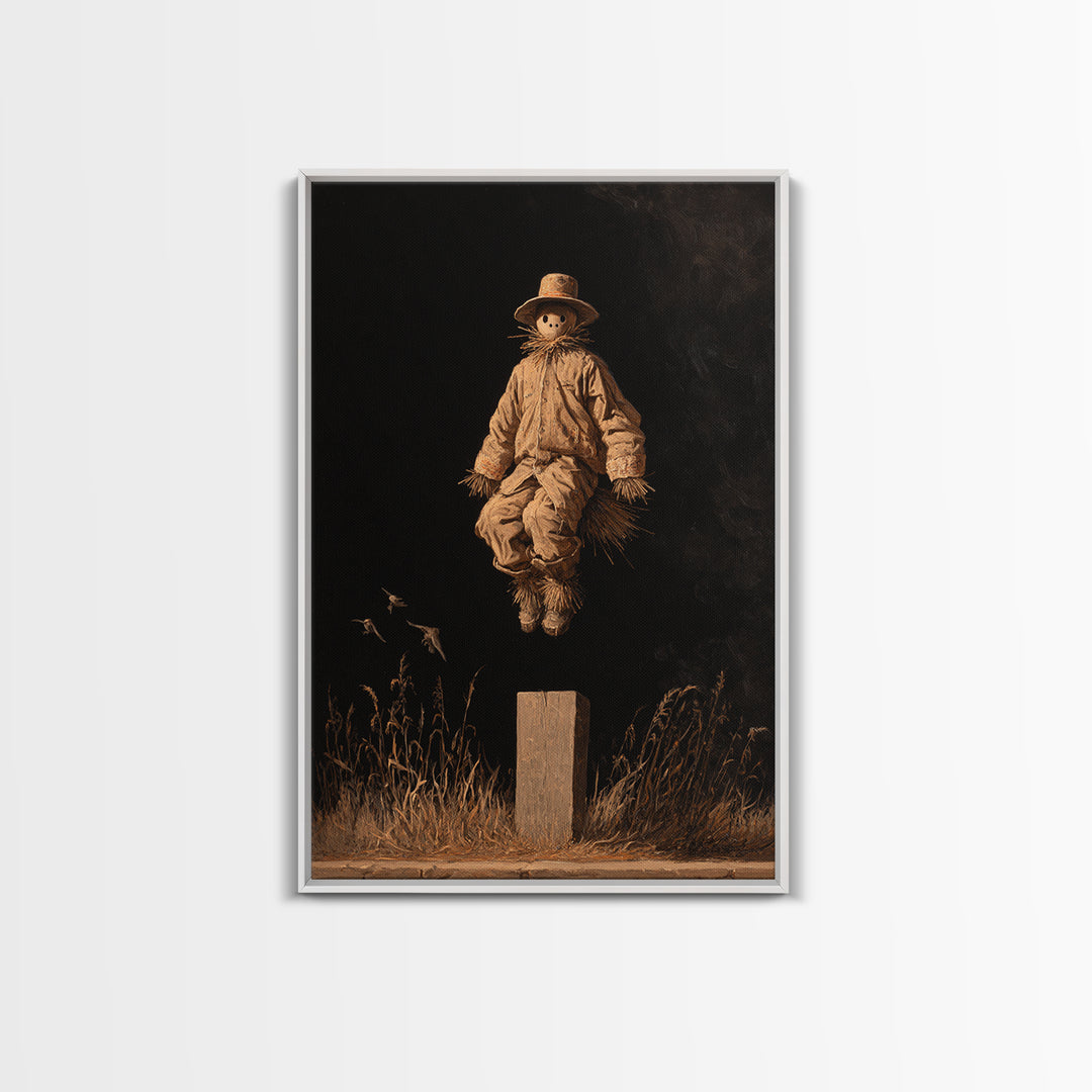 The Living Scarecrow, Dark Romantic Horror Art, Vertical Wall Art, Macabre Wall Art, Framed Canvas Print, Halloween Wall Art