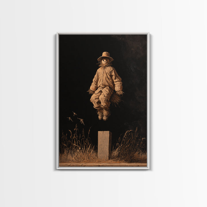 The Living Scarecrow, Dark Romantic Horror Art, Vertical Wall Art, Macabre Wall Art, Framed Canvas Print, Halloween Wall Art