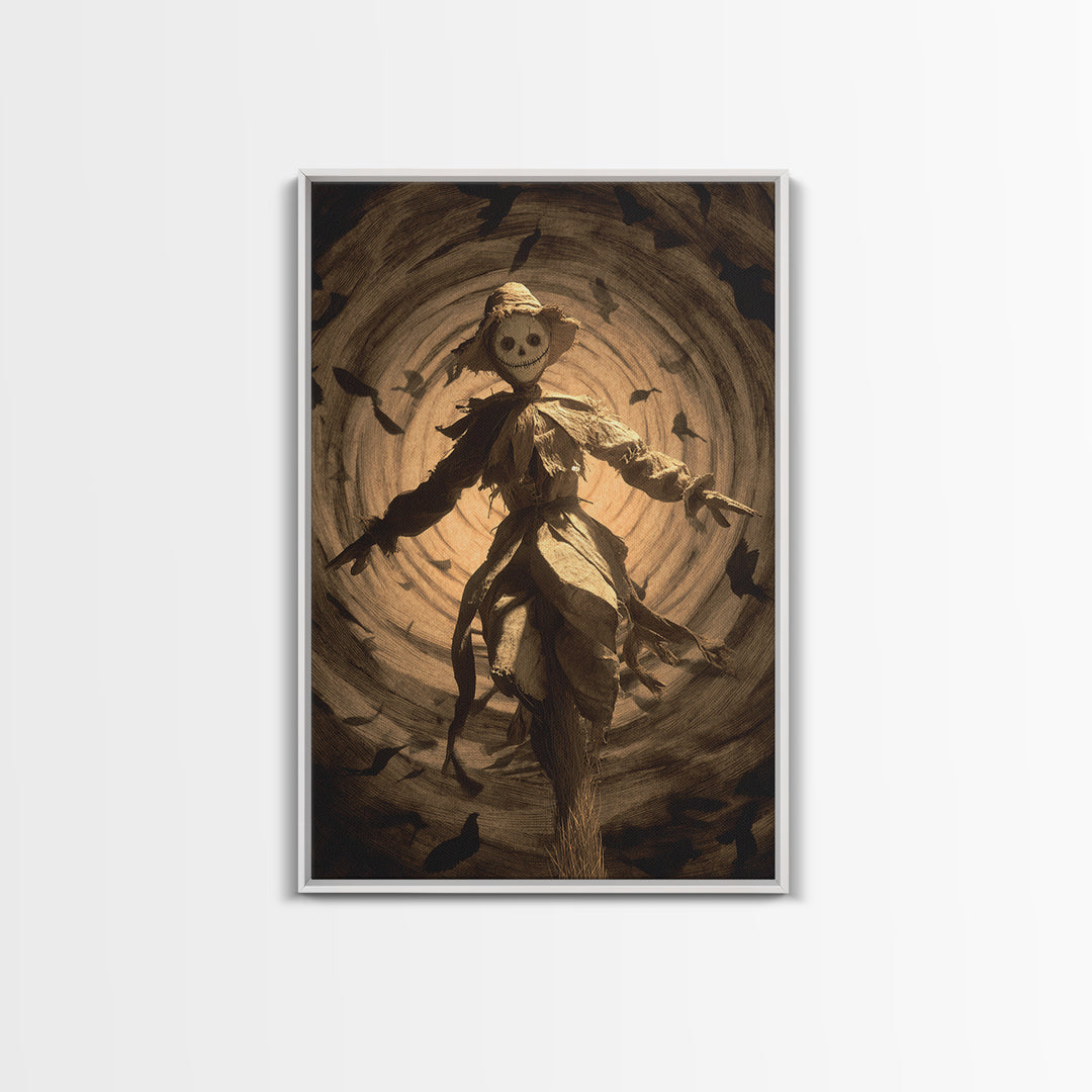 The Living Scarecrow, Gothic Nightmare Art, Vertical Wall Art, Dark Halloween Decor, Canvas Print, Halloween Wall Art