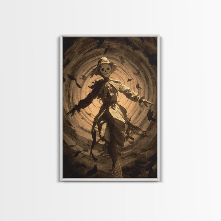 The Living Scarecrow, Gothic Nightmare Art, Vertical Wall Art, Dark Halloween Decor, Canvas Print, Halloween Wall Art