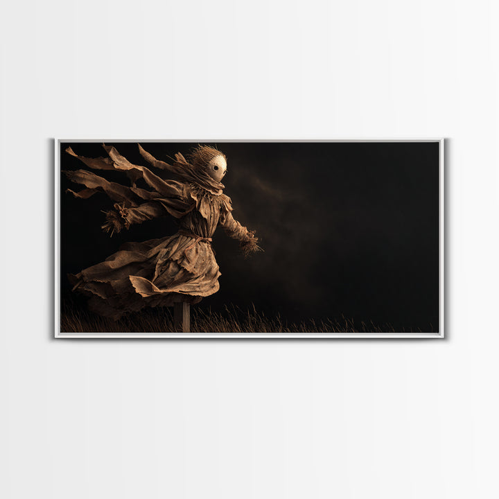 The Living Scarecrow, Apocalyptic Romantic Art, Wide Panoramic Art, Gothic Horror Wall Art, Canvas Print, Halloween Wall Art
