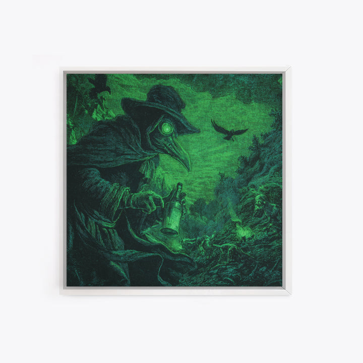 The Plague Doctor, Baroque Witchcraft Art, Square Wall Art, Gothic Horror Wall Art, Canvas Print, Halloween Wall Art, Spooky Wall Decor