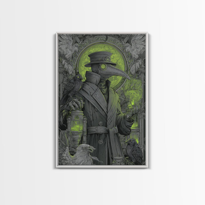 The Plague Doctor, Visionary Gothic Art, Vertical Wall Art, Gothic Horror Wall Art, Canvas Print, Halloween Wall Art