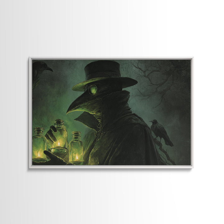The Plague Doctor, Symbolist Gothic Landscape, Landscape Wall Art, Macabre Wall Art, Canvas Print, Halloween Wall Art, Spooky Wall Decor