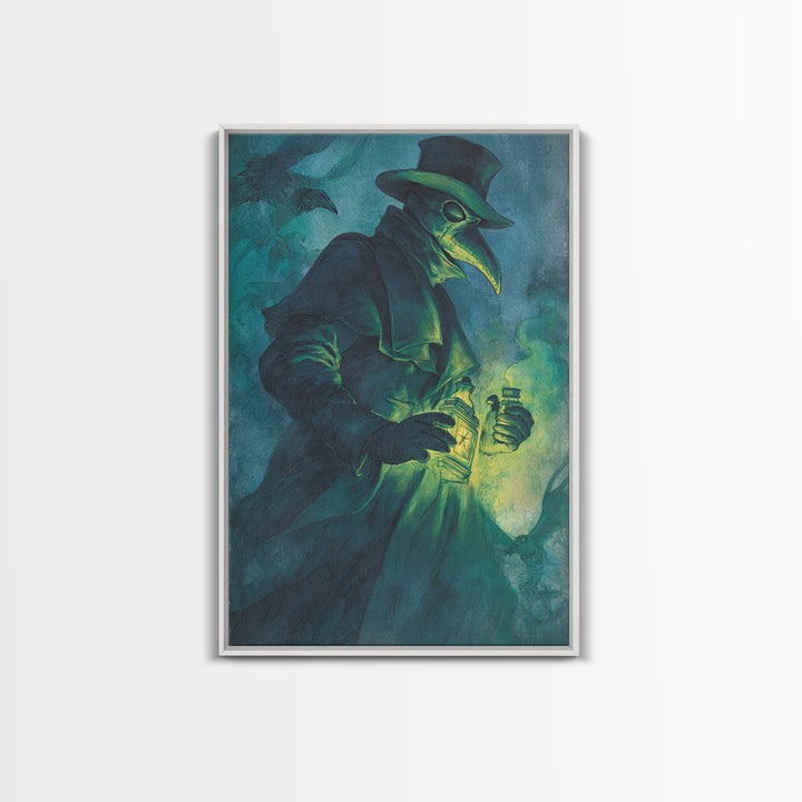 The Plague Doctor, Decadent Gothic Art, Vertical Wall Art, Gothic Horror Wall Art, Canvas Print, Halloween Wall Art, Macabre Wall Art