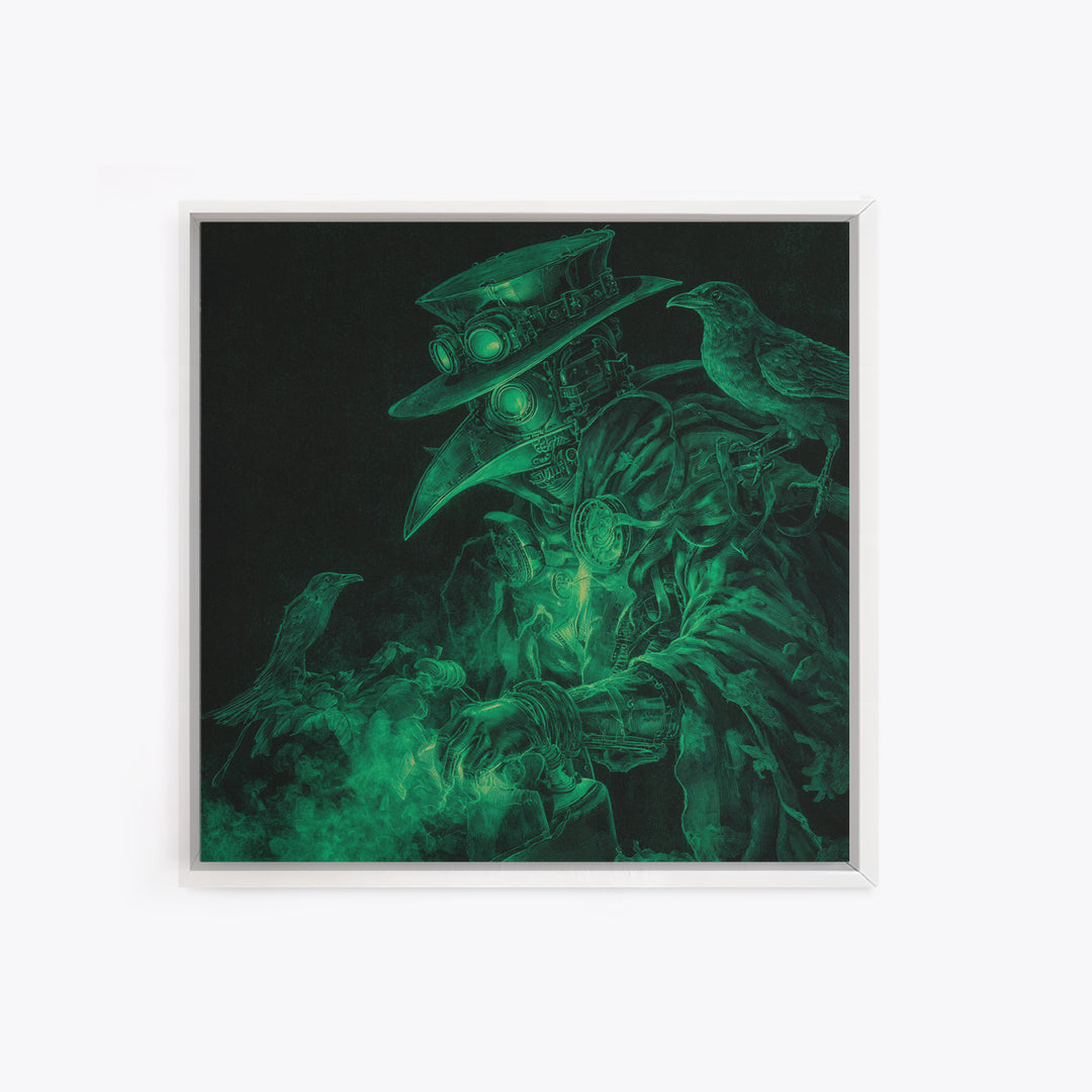 The Plague Doctor, Biomechanical Horror Art, Square Wall Art, Dark Halloween Decor, Canvas Print, Halloween Wall Art, Gothic Home Decor