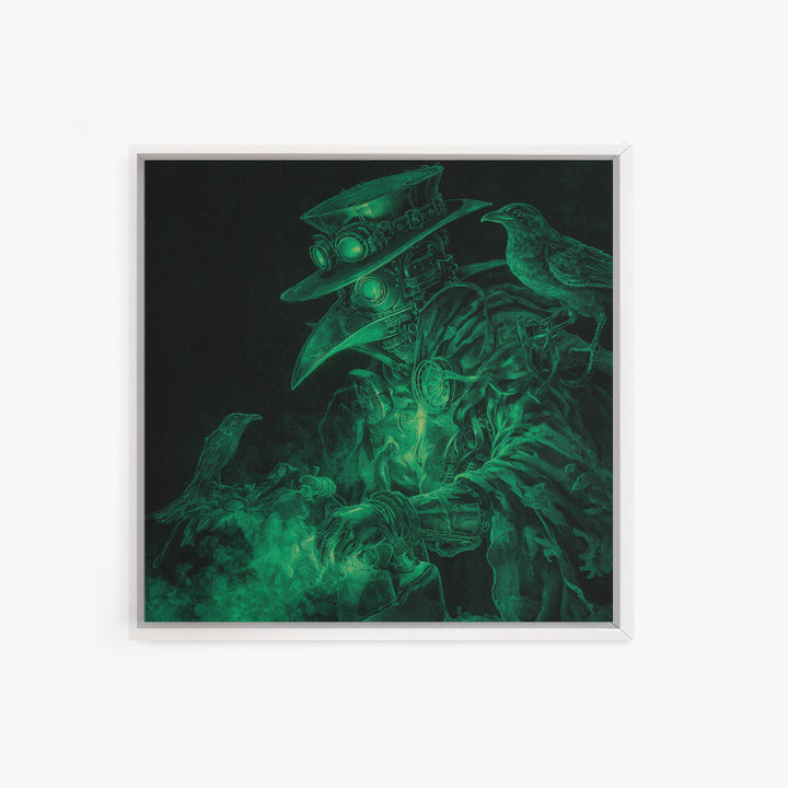 The Plague Doctor, Biomechanical Horror Art, Square Wall Art, Dark Halloween Decor, Canvas Print, Halloween Wall Art, Gothic Home Decor